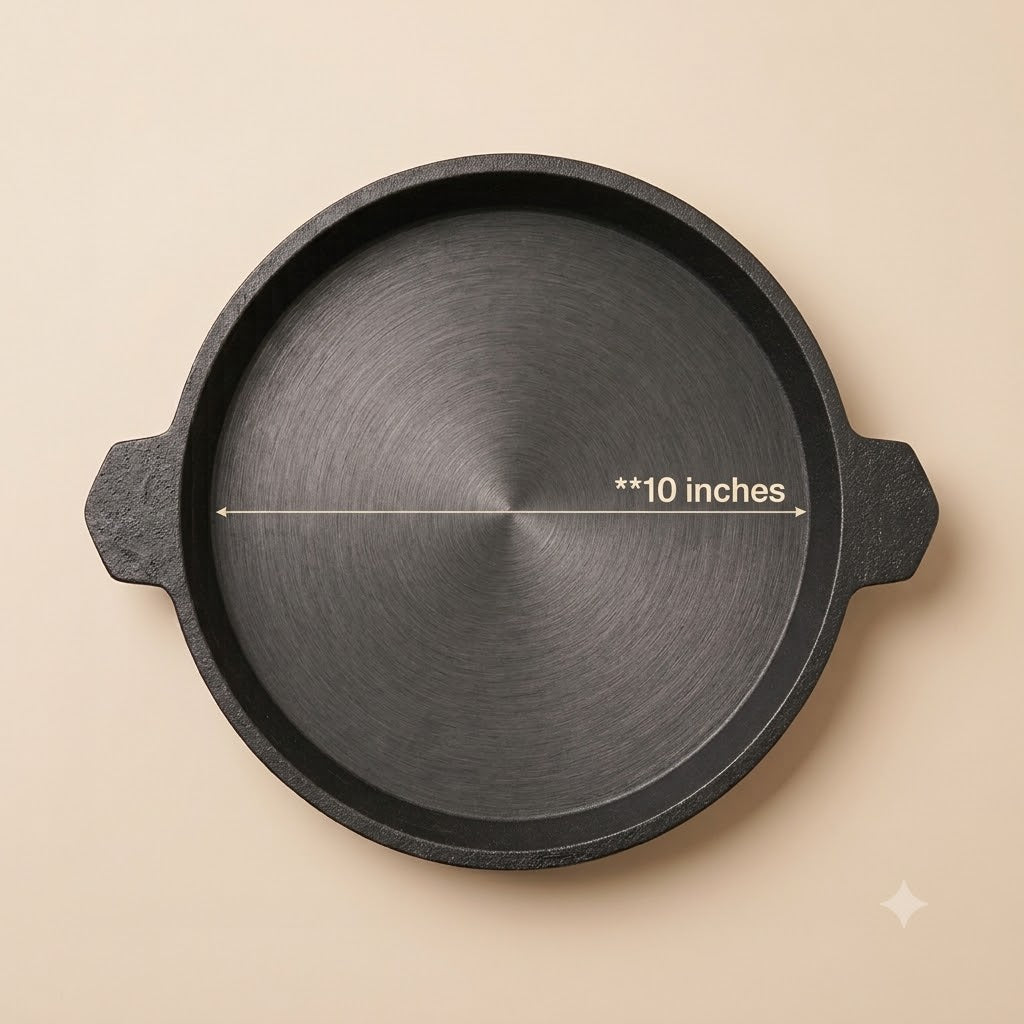 Pre-Seasoned Cast Iron Fish Fry Pan | Naturally Non-Stick Fish Tawa