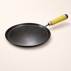 Iron Dosa & Roti Tawa with Wooden Handle| All Stove Compatible (Gas, Induction, Firewood) | 10-Inches