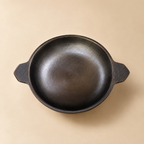 Cast Iron Appachetty with Stainless Steel Lid, 22 cm | Naturally Nonstick | Pre-Seasoned with 100% Vegetable Oil | Toxin-Free | Tasty Appams | Bring Back Nostalgic Taste Induction and Gas Stove Compatible