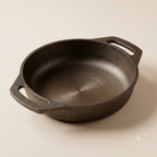 Cast Iron Dosa Combo | Dosa tawa Double handle 30Cm + Flat base Kadai 25Cm + Tadka Pan