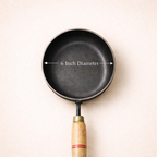 Pure Iron Tadka Pan 6 Inch with Wooden Handle – Gas, Induction & Firewood Compatible
