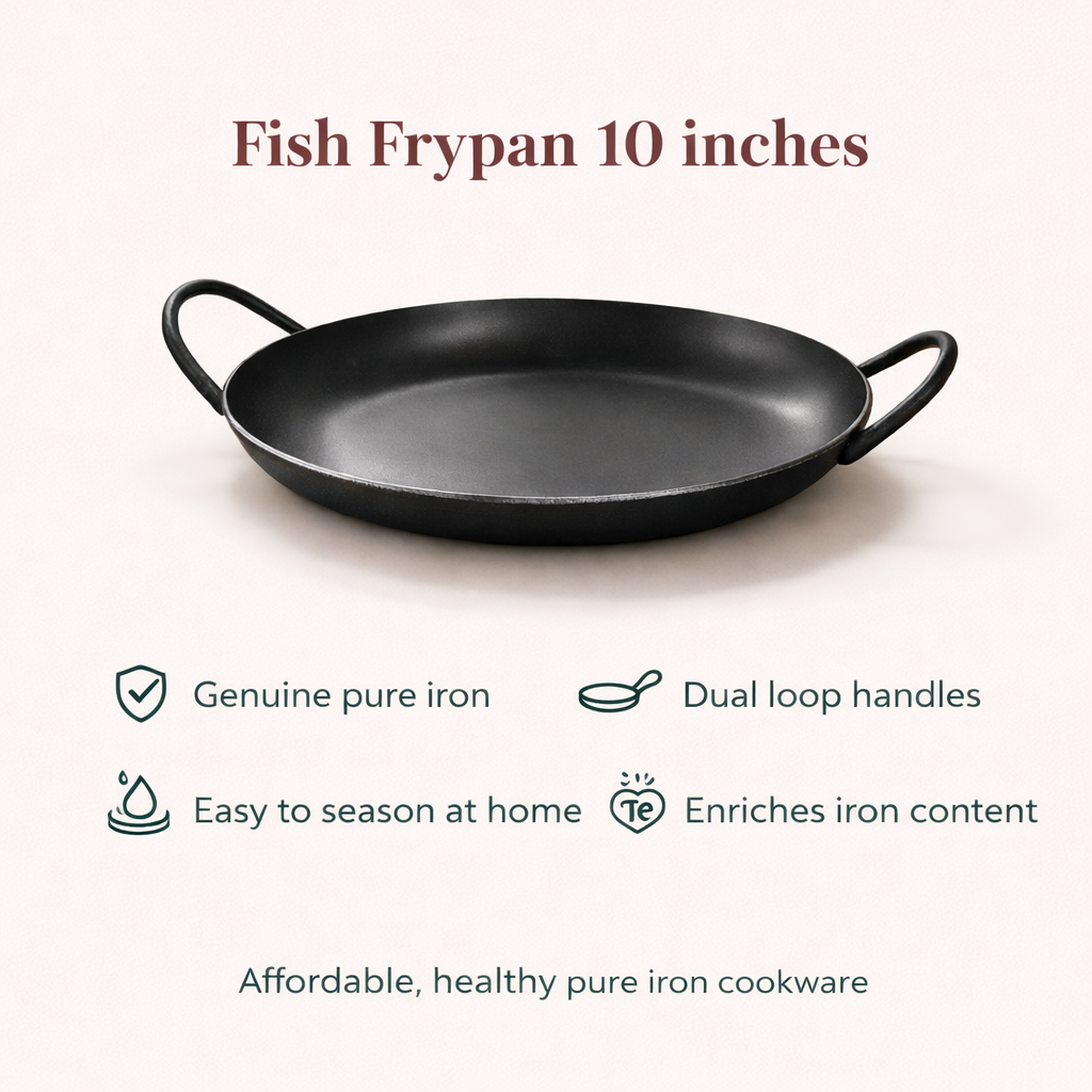 Pure Iron Dosa Tawa – 10 Inches| Chemical-Free, No Coating, Easy to Season, Gas & Induction Compatible, Iron-Enriching Cookware for Everyday Use