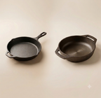 Cast iron Curry Master Combo | Skillet 27 Cm + Flat base Kadai 25 Cm