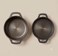 Cast Iron Shallow Fry Combo | Flat Base Kadai 25 Cm + Fish Fry Pan 25 Cm
