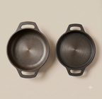 Cast Iron Shallow Fry Combo | Flat Base Kadai 25 Cm + Fish Fry Pan 25 Cm