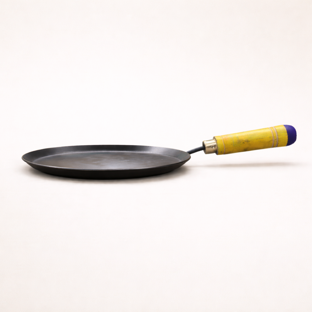 Iron Dosa & Roti Tawa with Wooden Handle| All Stove Compatible (Gas, Induction, Firewood) | 10-Inches
