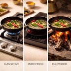 Pure Iron Tadka Pan 6 Inch with Wooden Handle – Gas, Induction & Firewood Compatible