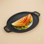 Cast Iron Dosa Combo | Dosa tawa Double handle 30Cm + Flat base Kadai 25Cm + Tadka Pan