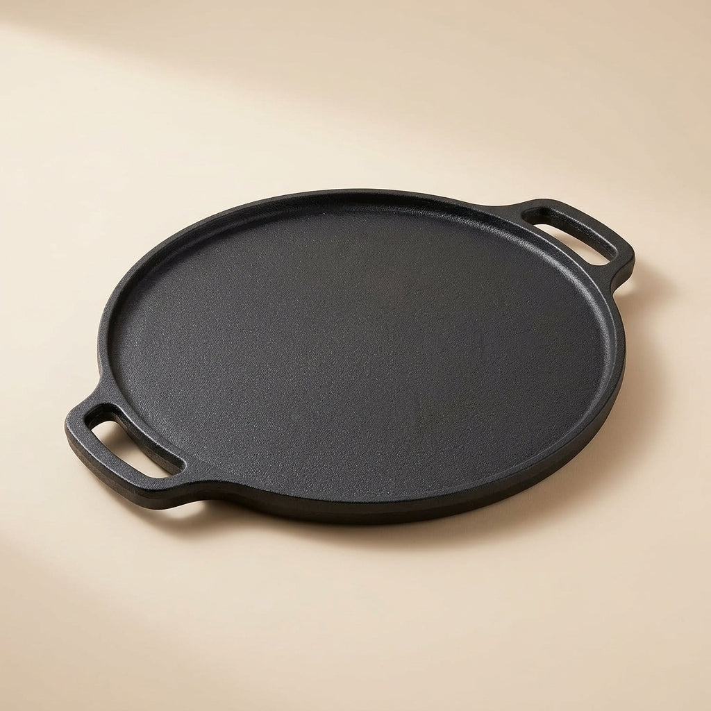 Cast Iron Dosa Combo | Dosa tawa Double handle 30Cm + Flat base Kadai 25Cm + Tadka Pan