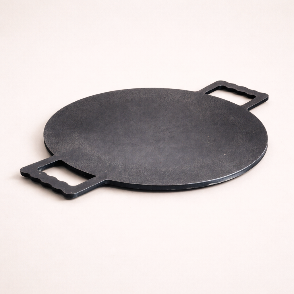 Masala Dosa Tawa - Pure iron | Natural Finish | Induction & Gas, Fire wood friendly Base | PFOA Free | High Temperature Resistant | 11.5 inches | Black