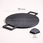Masala Dosa Tawa - Pure iron | Natural Finish | Induction & Gas, Fire wood friendly Base | PFOA Free | High Temperature Resistant | 11.5 inches | Black